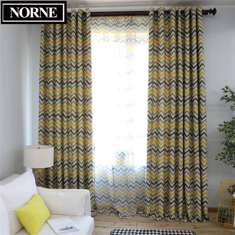 Современные затемняющие шторы NORNE с геометрическим рисунком занавески для