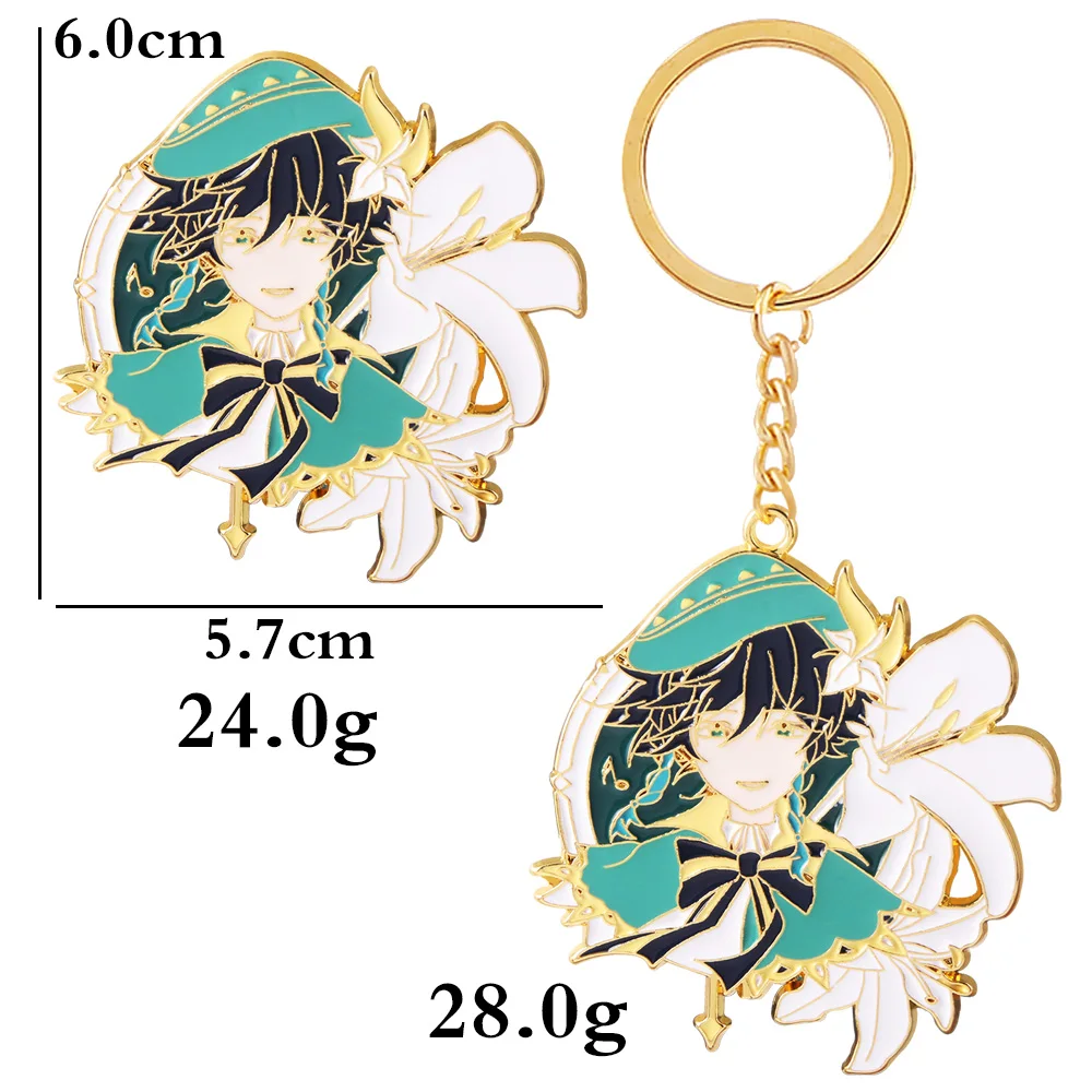 

Game Genshin Impact High Quality Metal Keychain Cute Character Zhongli Kaeya Alberch Keyring Women Men Cosplay Props Gift