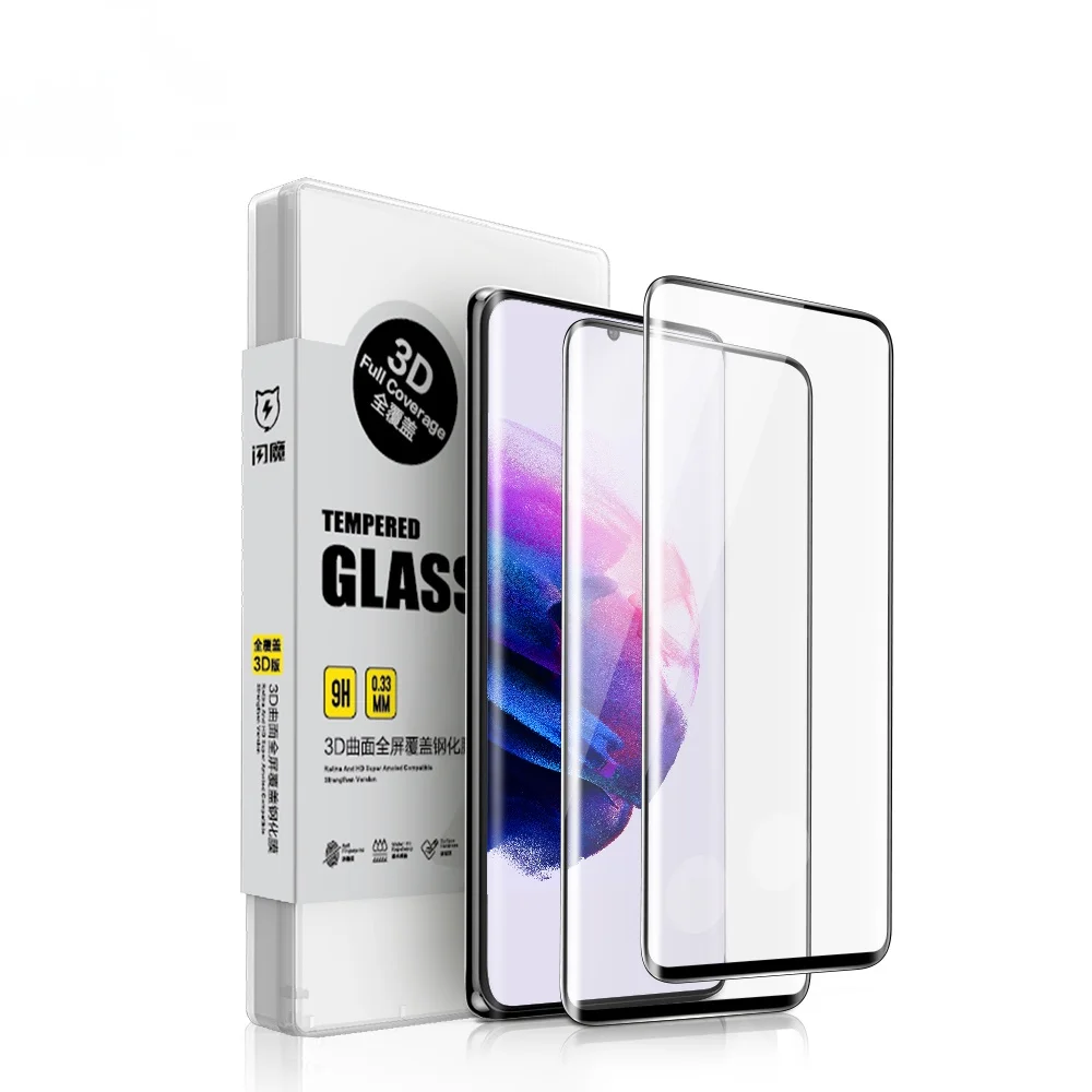 

Закаленное стекло с полным покрытием для Samsung Galaxy S21 Ultra, Защита экрана для Samsung S21 S21Plus, защитное стекло