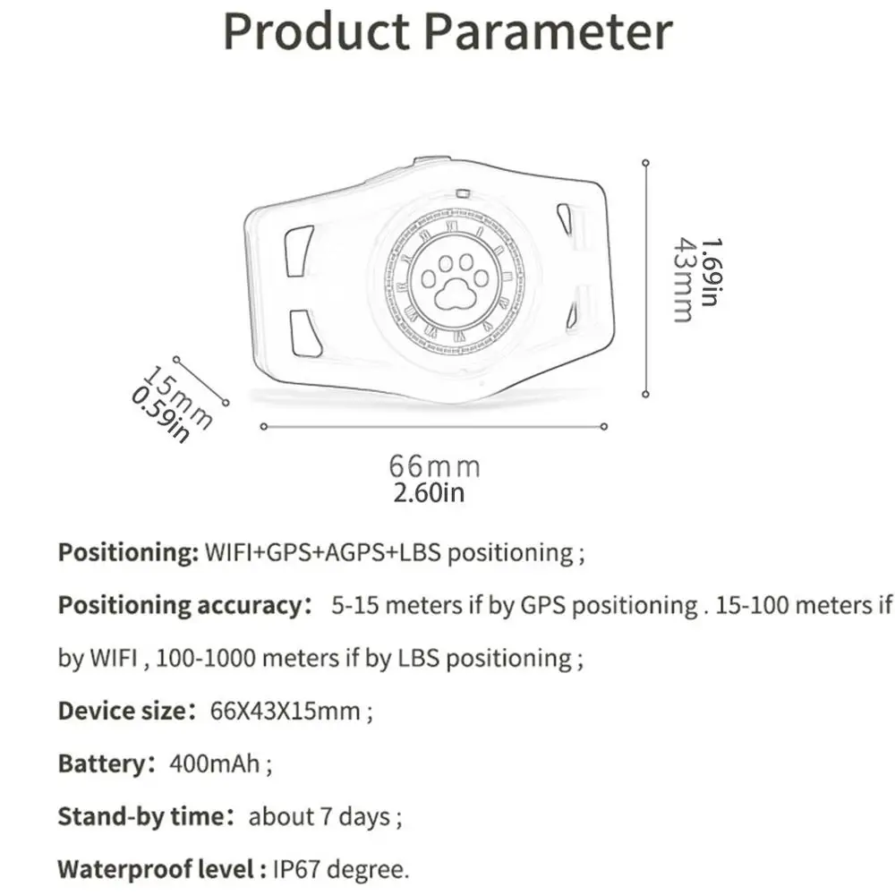 Электрический умный мини ошейник для собак GPS трекер домашних животных