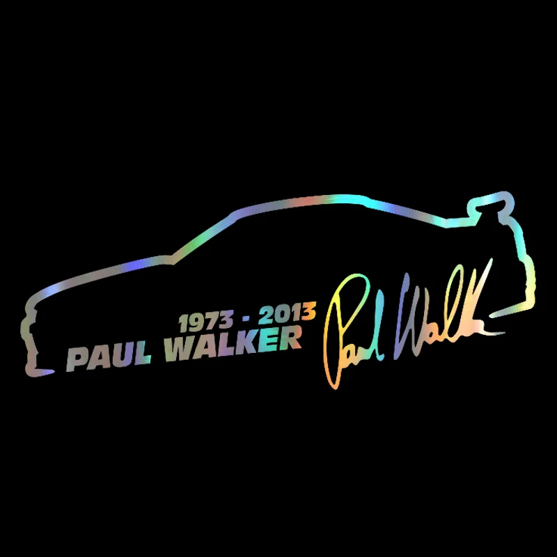 

Car Sticker Vinyl 13*5cm Paul Walker Fast And Furious Fashion Reflective Sticker On Car Funny 3D Stickers Decals Car Styling
