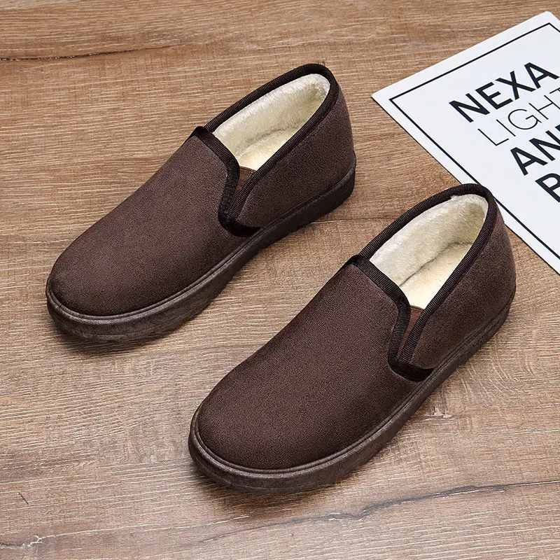 

2021 Autumn Winter New British Style Retro Snow Boots for Male Comfortable Plush Thickening Shallow Casual Flat Shoes Non-slip