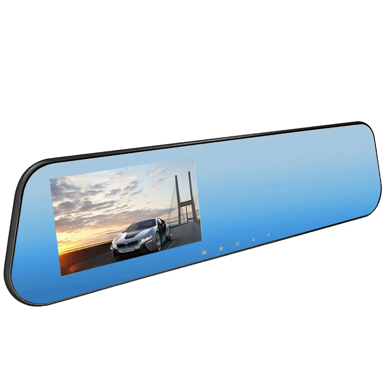 Автомобильная камера заднего вида зеркало видеорегистратор с двумя объективами