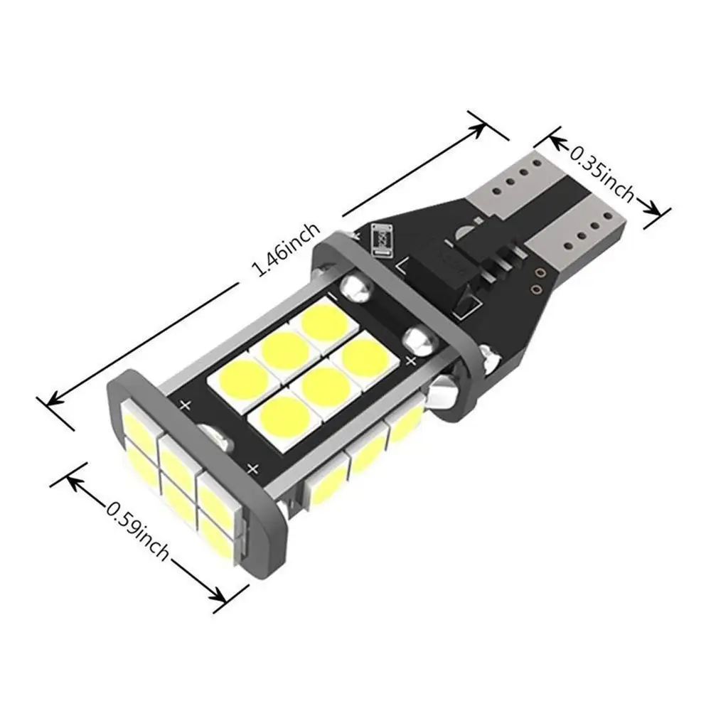 2 шт. T15 W16W светодиодный 24 SMD 3030 Авто Canbus фонарь заднего хода лампы стоп светильник