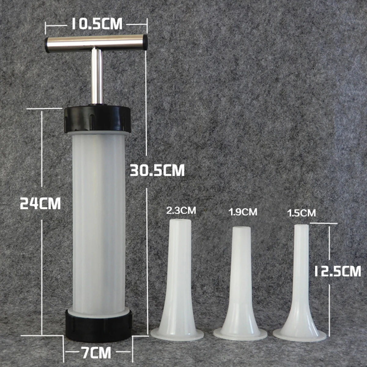

Sausage Stuffer Tool Manual Sausage Maker Sausage Meat Stuffer Filler with 3 Nozzles
