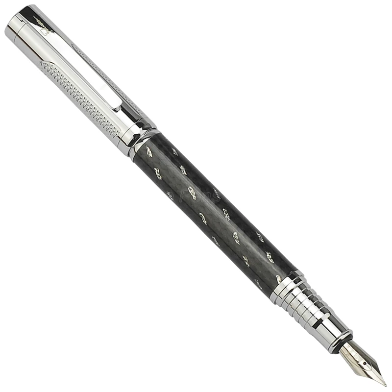 Перьевая ручка Fuliwen из углеродного волокна средний наконечник 0 7 мм желтый цвет