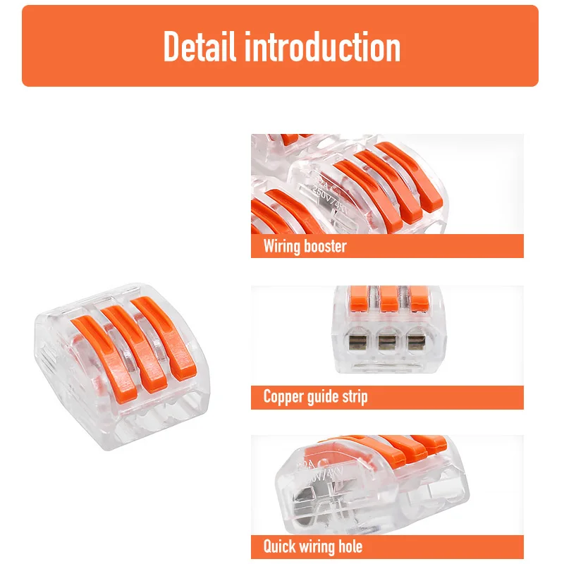 

Universal Cable wire Fast Connectors PCT-212 213 214 215 218,Compact wire Conductor Connection push in Wiring Terminal Block