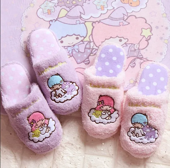 Домашние тапочки Little twin stars gemini женские с мягкой подошвой и принтом