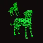 Собака букв с световой оборудование для изготовления аксессуаров для одежды одежда Термальность передачи бумага, железо свитер Стикеры для одежды флуоресценции патч