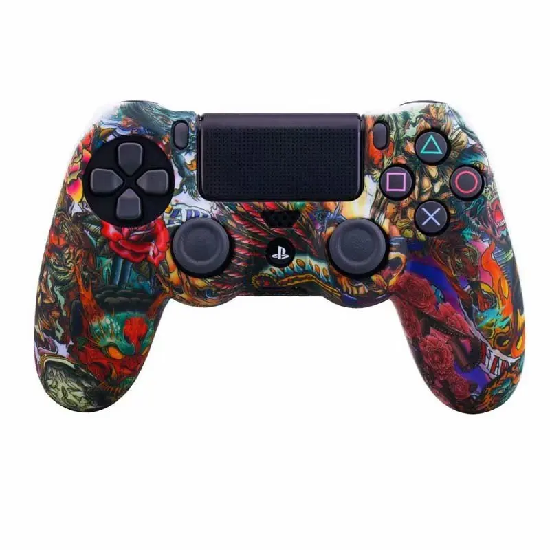 PS 4 силиконовый чехол камуфляжной расцветки задняя крышка Защитная пленка для Sony