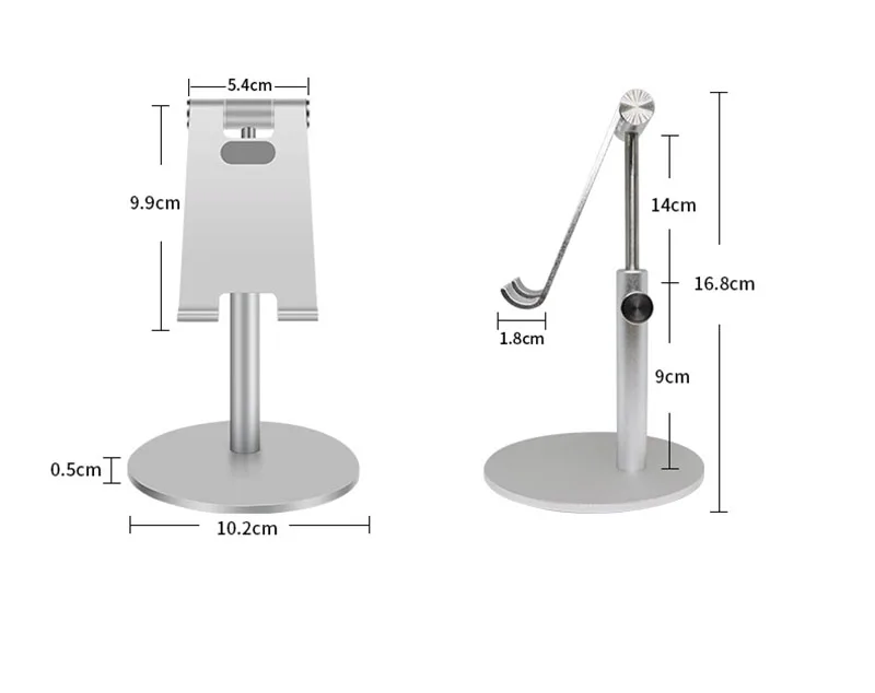 Vmonv Adjustable Aluminum Alloy Cell Phone Tablet Holder For Ipad Pro Iphone XS XR Samsung Tablet Mobile Phone Desk Stand Mount