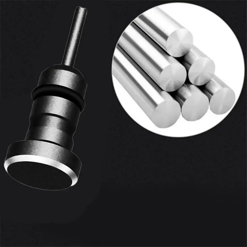 

3.5 AUX Earphone Interface Phone Audio Dust Stopper Cover Mobile Phone Card Retrieve Card Pin Accessory, Black