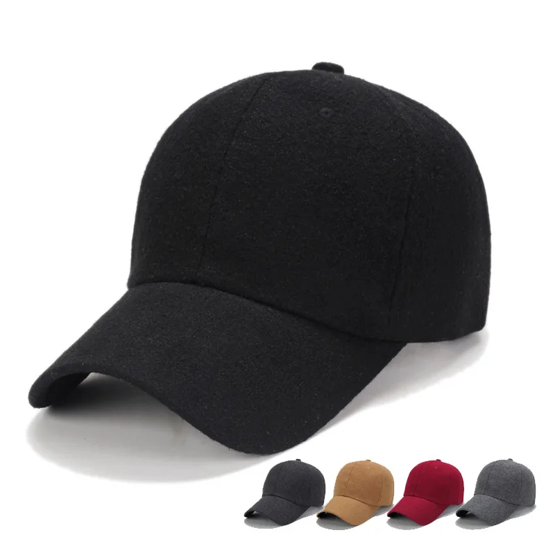 

2019 new Man big bone large size hat cap Male Autumn and Winter Warm Wool Felt Snapback Hat Men Big Sizes Baseball Caps