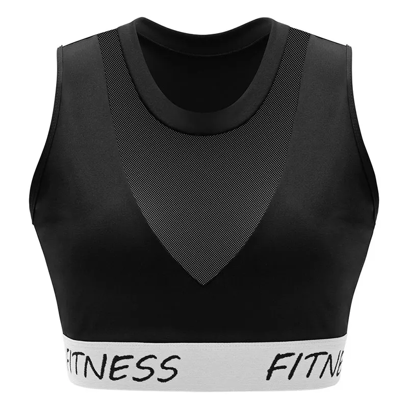 

Sports Bras for Women Breathable Running Yoga Top Fitness Clothes Round Neck Vest with Pad M2