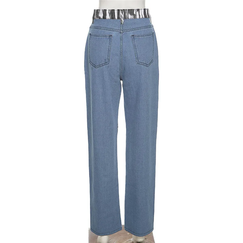 

Art Print Baggy Jeans Women y2k Denim Pants Straight High Waist Wide Leg Trousers Punk Style Baddie Indie Aesthetics Fall 2021