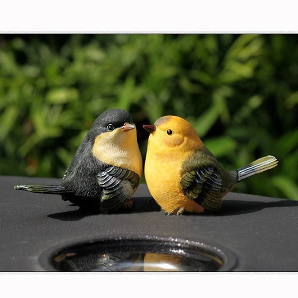 

Pack of 2 Rural Garden Statue Decorative Garden Basin Pot Figurine of Brids Animal Decor Ornament -Black and Yellow