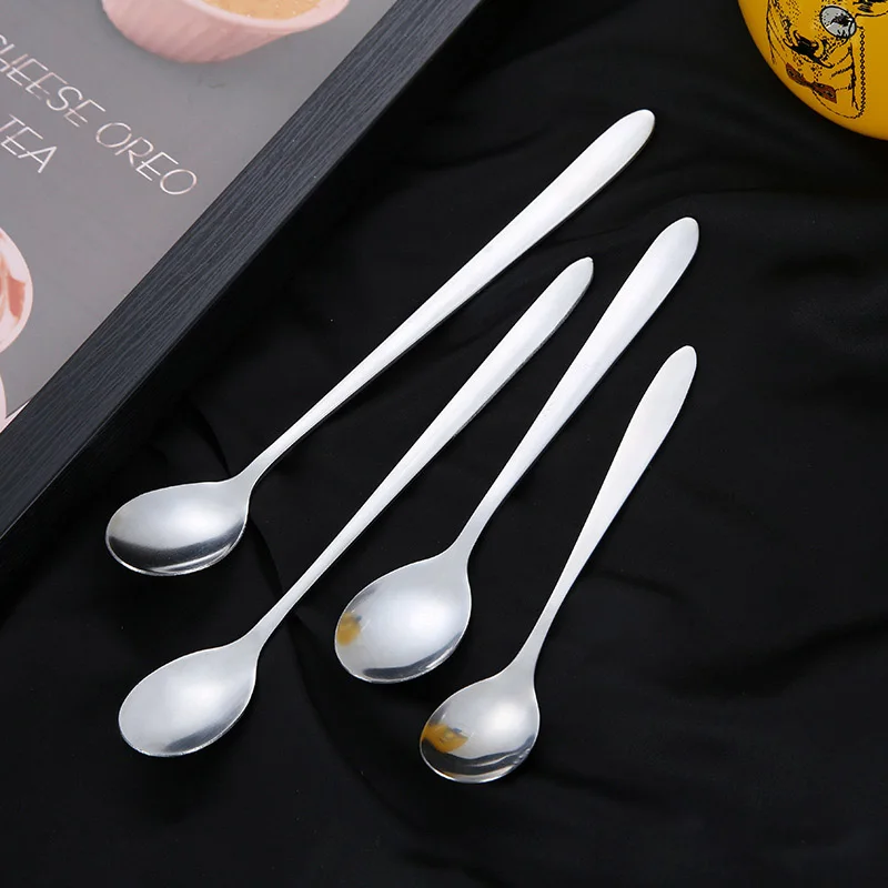 1Pcs Dining Appliance Coffee Spoon Kitchen Gadgets Long Handle Mug Cup Accessories Dessert Spoon Stainless Steel Stirrers