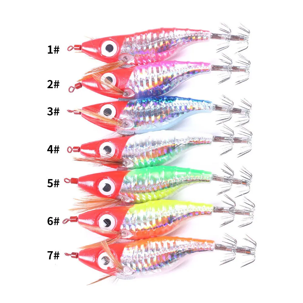 

1pcs luminous horizontal shrimp bionic bait 10cm-9g fishing bait squid hook luminous squid needle
