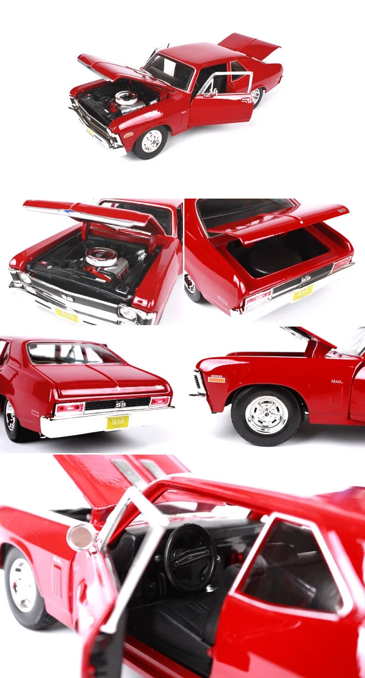 Горячая 1:18 c-hevrolet 1970 NovaSS классическая модель из сплава автомобиля, коллекция и подарочная модель украшения