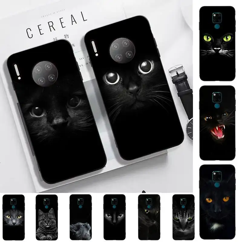 

TOPLBPCS Cute Black Cat Phone Case for Huawei Mate 20 10 9 40 30 lite pro X Nova 2 3i 7se