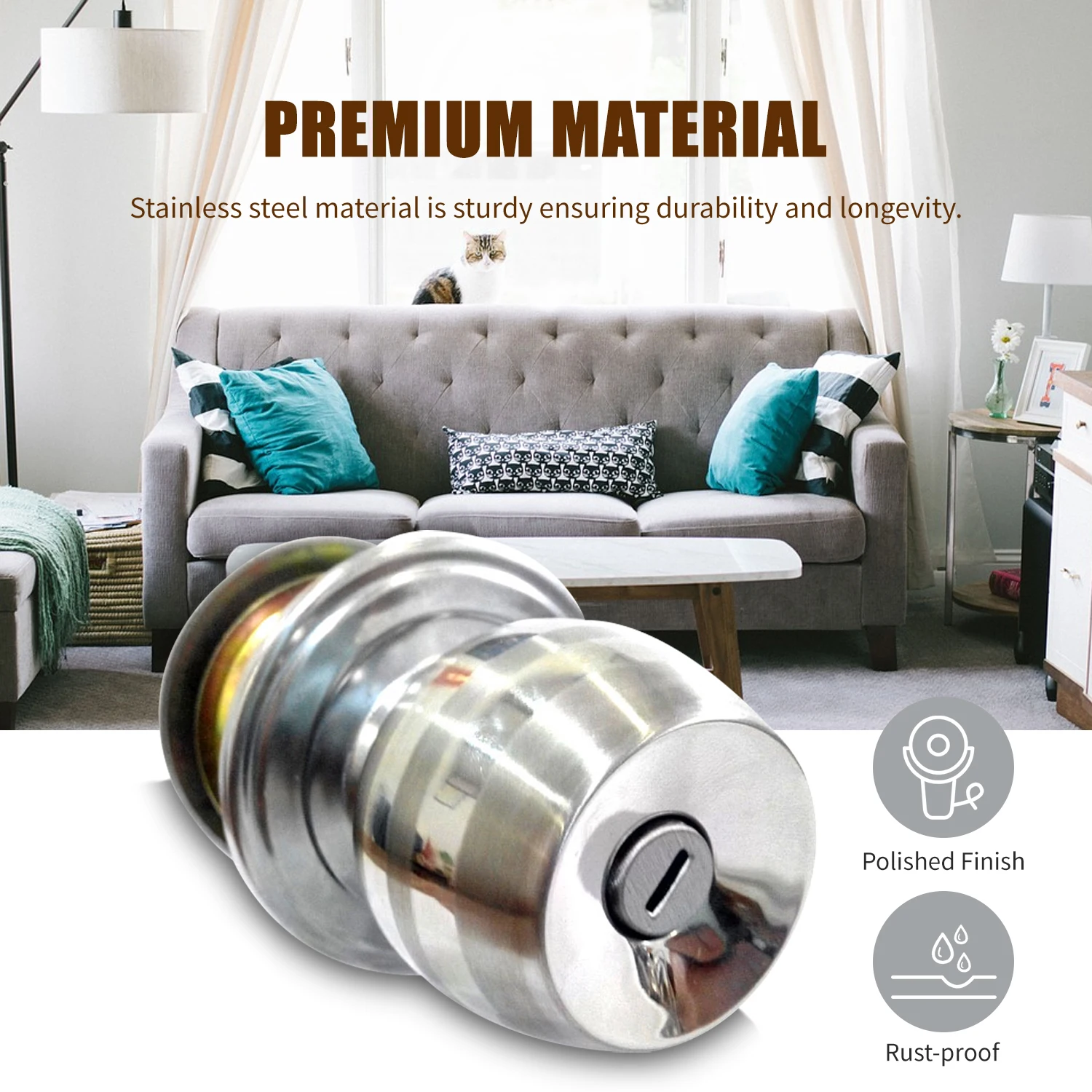 Набор дверных ручек из нержавеющей стали с круглым шариком набор для спальни