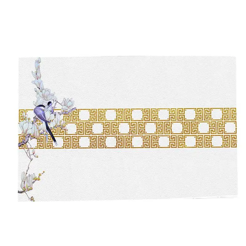 

Practical placemat Chinese Flower Bird Leather Placemat Meat Pad Pad Insulation Meter Pad Home Decor Room Kitchen Accessories