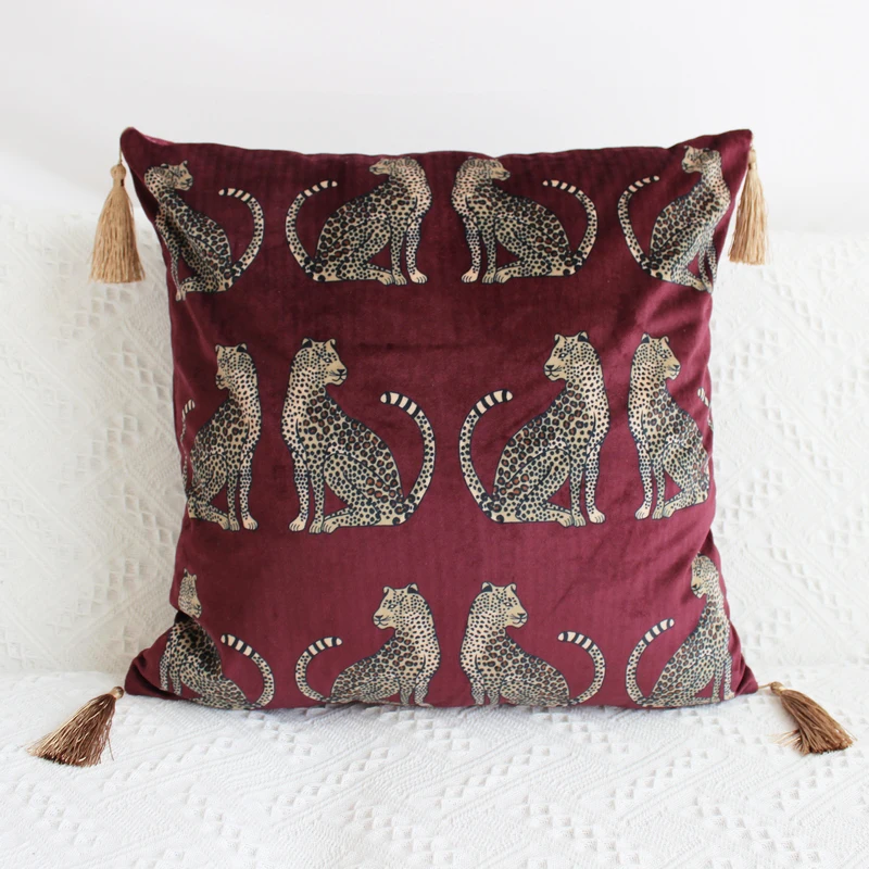 Леопардовая кисточка мягкая бархатная Талия прямоугольная квадратная наволочка