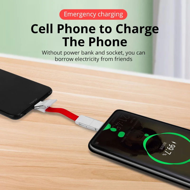 Micro USB Type C брелок кабель 4 в 1 Магнитный короткий внешний аккумулятор шнур для