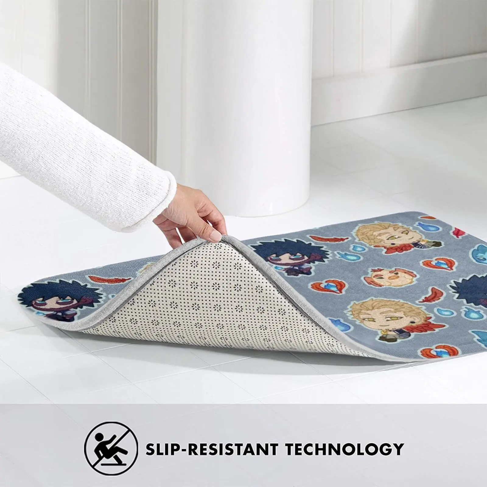 (Синий) коврик ковер Противоскользящий для входной двери в спальню Боярышники Dabi