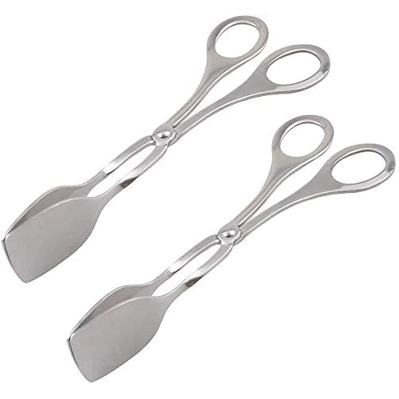 

2 Pieces Kitchen Tongs Grill Tongs Pastry Tongs Serving Tongs Multi-Purpose Tongs the Scissors-Shaped Cooking Tongs