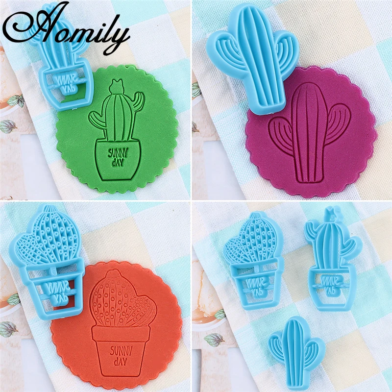 

Aomily 3pcs Cactus Cutter Molds Cake Molds Embossing Chocolate Mold Cake Decorating Tools Fondant Cookie Cutter Mold Baking Tool