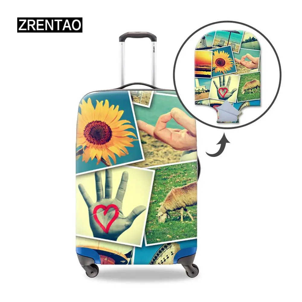 

ZRENTAO new dirt proof luggage cover protector stretch cartoon printed suitcase cover zipper cover apply to 18-32 inch case