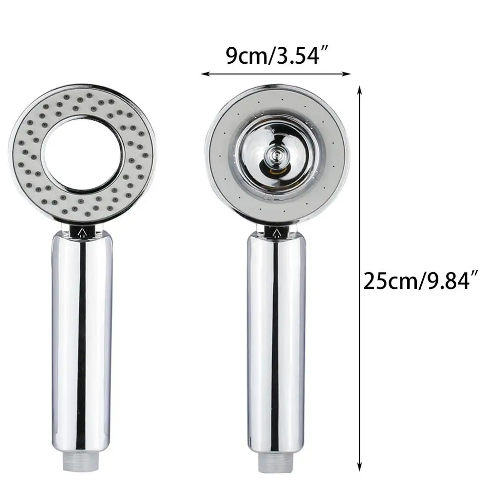 

Double-sided Dual Function Shower Head Water Saving Round ABS Chrome Booster Bath Shower High Pressure Handheld Hand Shower