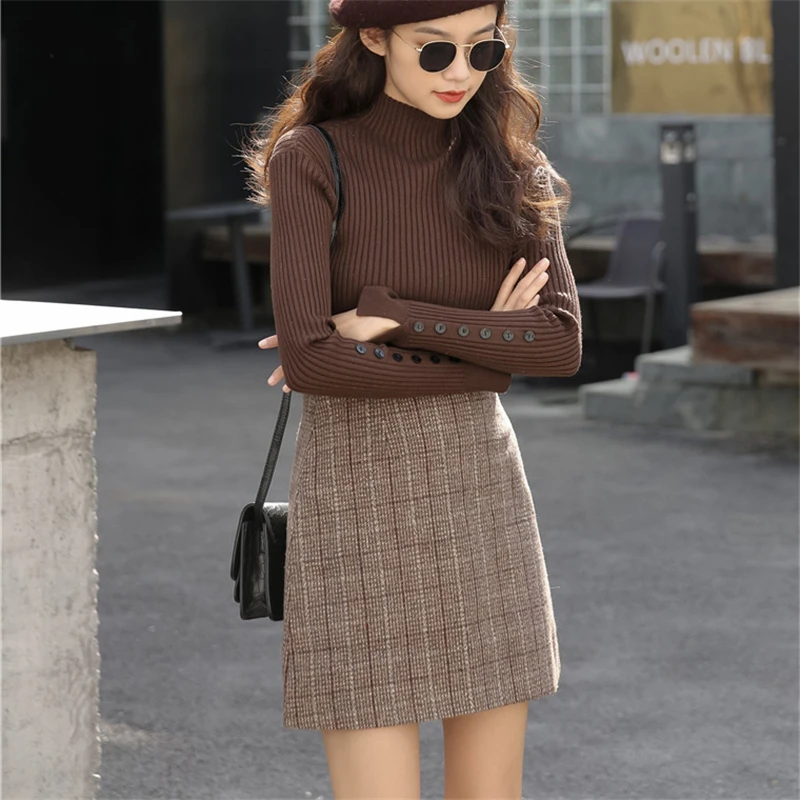 Женская клетчатая трапециевидная юбка модная шикарная Повседневная мини-юбка на