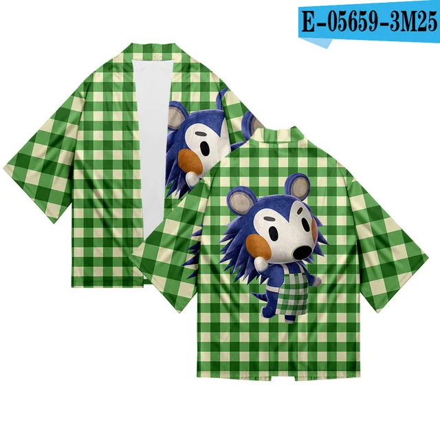 

Kimono Japanese 3D Printed Game Animal Crossing Kimono Shirt Summer men womens Short Sleeve Loose Cardigan Kimonos tshirt