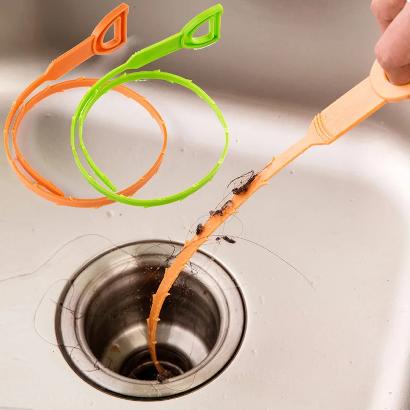 

1PC Kitchen Sink Cleaning Hook Sewer Dredging Spring Pipe Hair Dredging Tool 51CM Removal Sink Bathroom Cleaning Tool Supplies