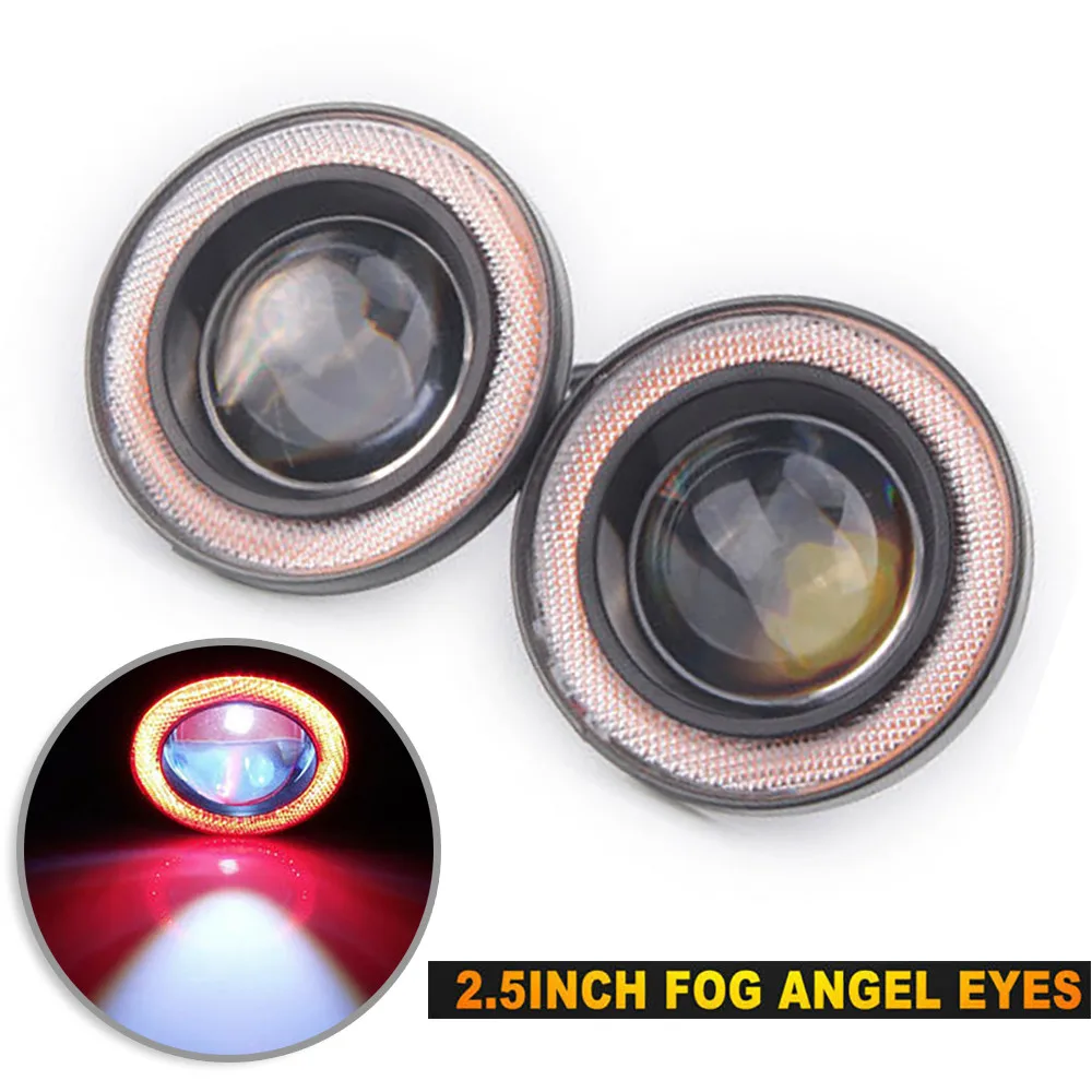 

2.5 Inch Fog Lights 64mm W/ Mounting Bracket 12V Angel Eye Car Truck New