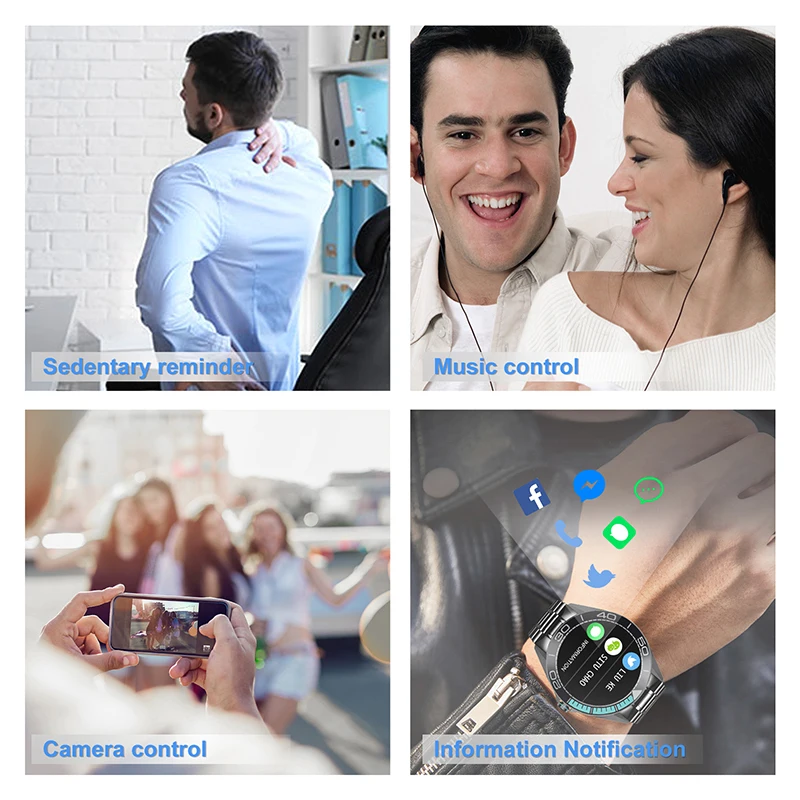 Смарт часы LIGE мужские водонепроницаемые с поддержкой Bluetooth пульсометром и