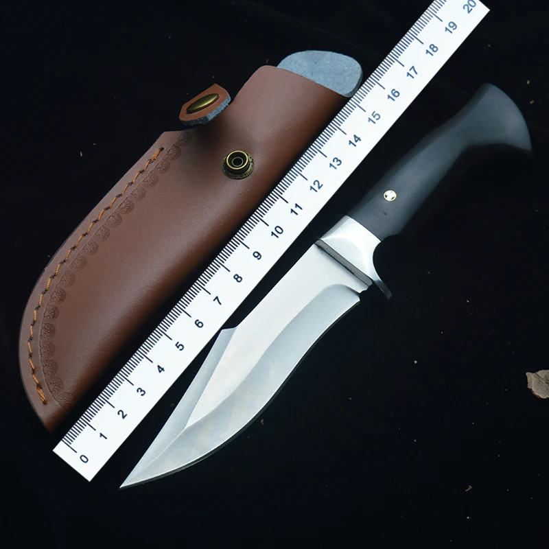 

New Outdoor Tactical Survival Hunting Knife 440C Fixed Blade Ebony Handle Fishing Camping Tool Utility Knives EDC Military Knife