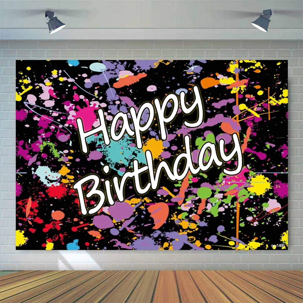 

Фон для фотосъемки онлайн брызги День рождения баннер картины красочные неоновые светящиеся картины Фотообои