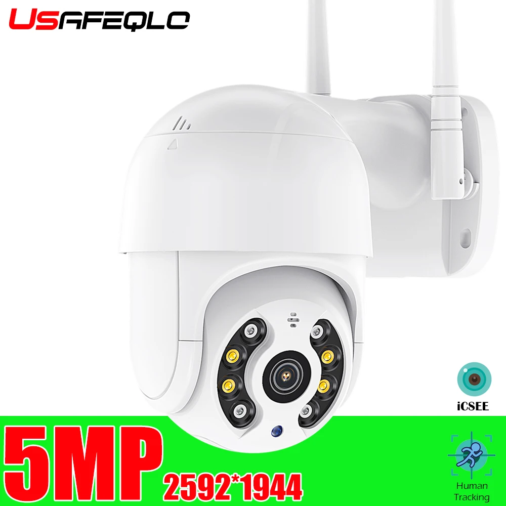 5MP PTZ Беспроводной Wi Fi IP Камера Авто отслеживания человека CCTV видеонаблюдение Безопасность H.265X ONVIF Аудио ИК