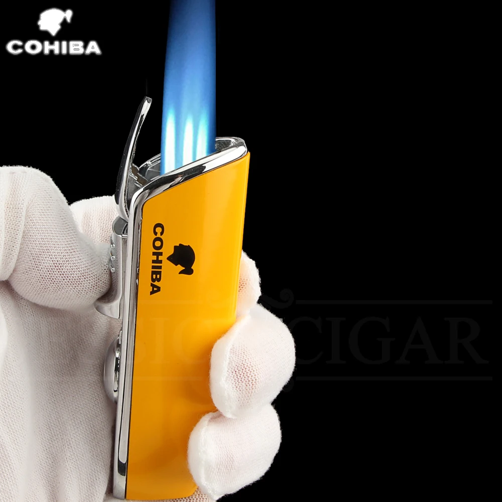 Зажигалка COHIBA 3 металлический фонарь для сигары в форме рта змеи ветрозащитная