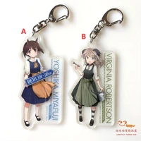 anime keychain strike the blood himeragi yukina akatsuki kojou acrylic keyring strap figure hanging accessories 6cm