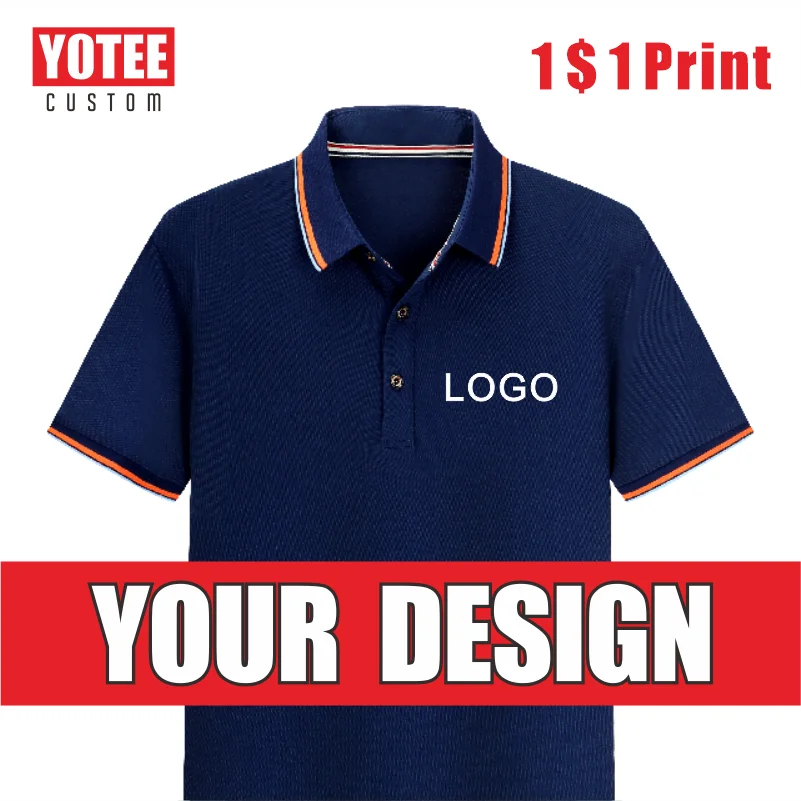 

YOTEE Summer Casual Men's Polo Shirt Customization Company Brand Logo Embroidery/Printing High-End Top Custom DIY Wholesale