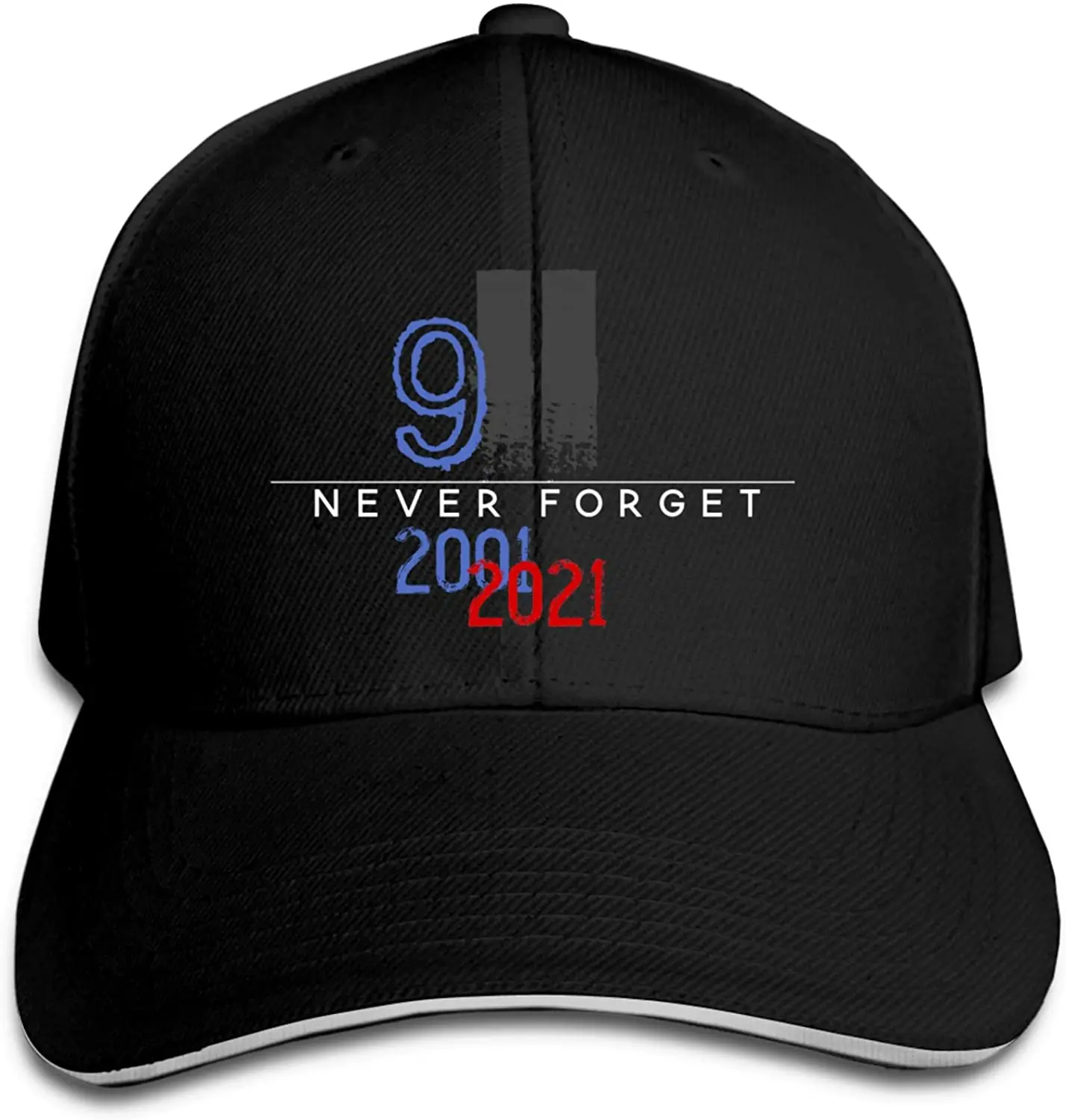 

Unisex Peaked Hat 9/11 Never Forget 20th Anniversary Adjustable Baseball Cap Sandwich Dad Hats Trucker Cap Black