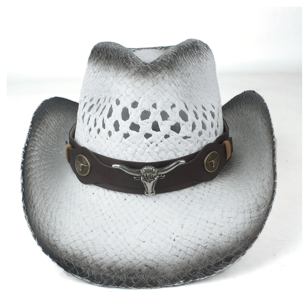 

Men Women Straw Western Cowboy Hat Summer Wide Brim Hat Outdoor Sombrero Hombre Cowgirl Hat