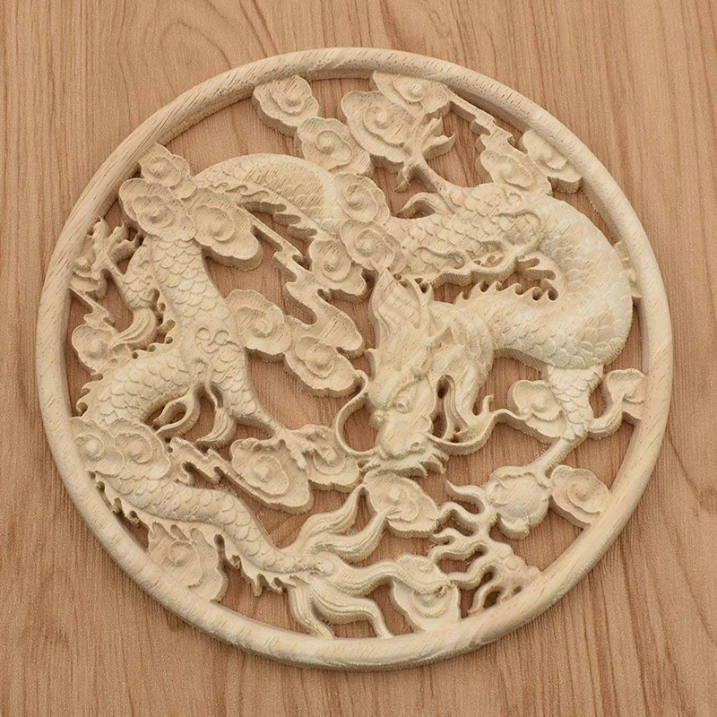 Настенный светильник деревянный скульптурный Дракон Летающий шкаф двери