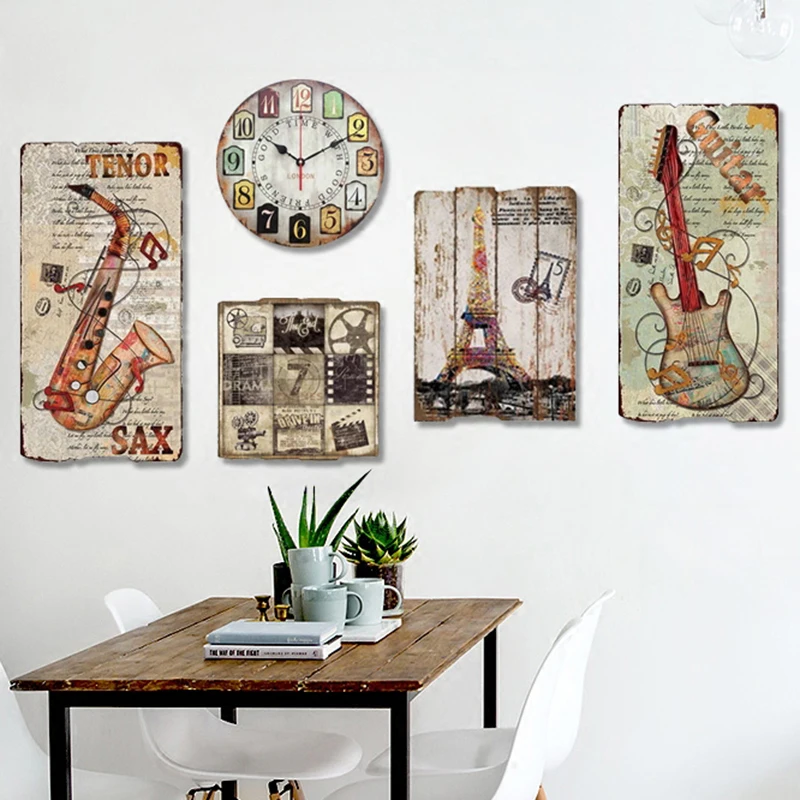 Европейские ретро настенные часы качественные деревянные креативные гостиная