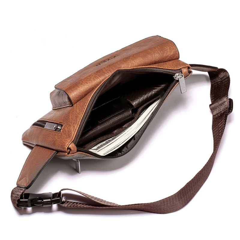 

Hot Sale Men's Retro Waist Bag Fashion Multifunctional Leisure Sports Shoulder Bags Youth Chest Bags