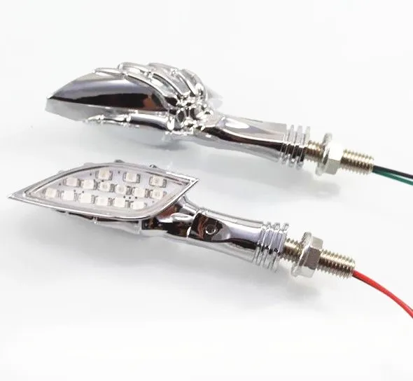 Пара указателей поворота с черепом универсальный указатель для мотоцикла Harley Honda